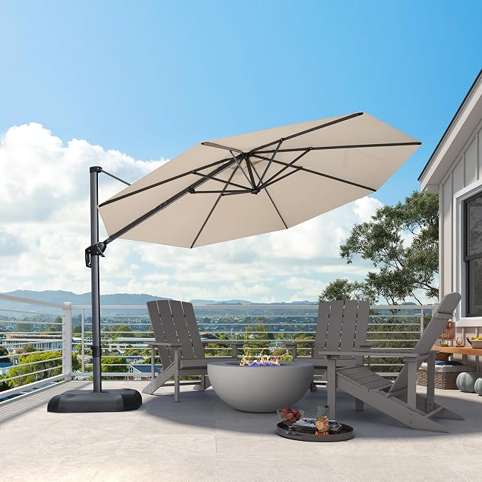 PURPLE LEAF Patio Outdoor Umbrella 11 Feet Round - Image 9