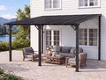 10x14FT Lean to Gazebo Pergola Patio Pergolas withSloped Roof | Large Wall by Breezestival