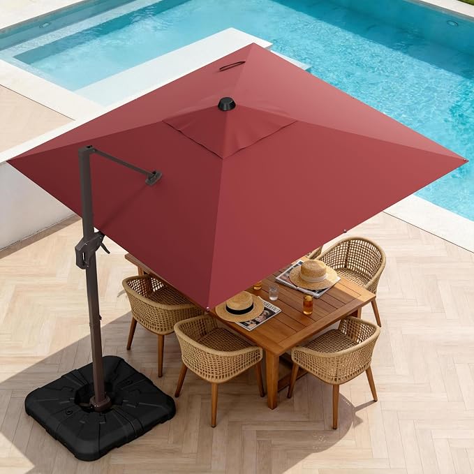 10' X 10' Patio Umbrella Cantilever Outdoor Rectangle Umbrella - Image 9