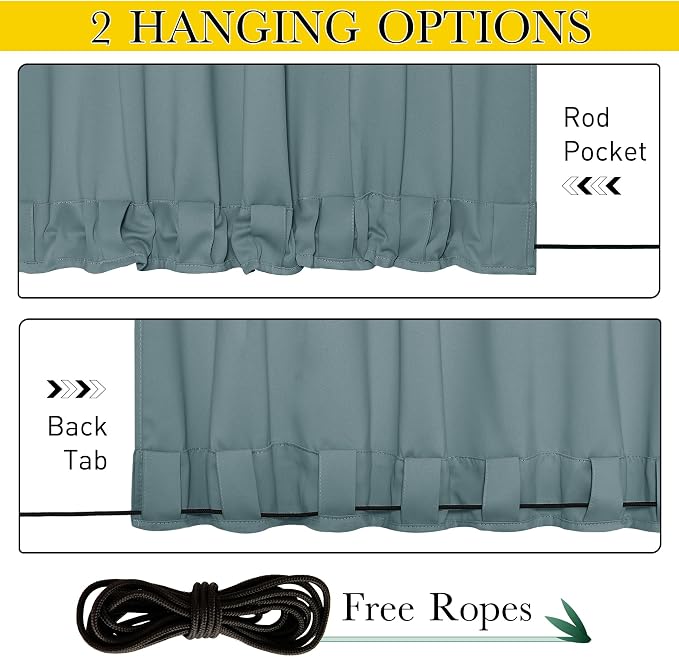 NICETOWN 2 PCs Waterproof Outdoor Curtains - Image 2