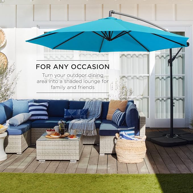 Best Choice Products 10ft Offset Cantilever Hanging Market Patio Umbrella - Image 3