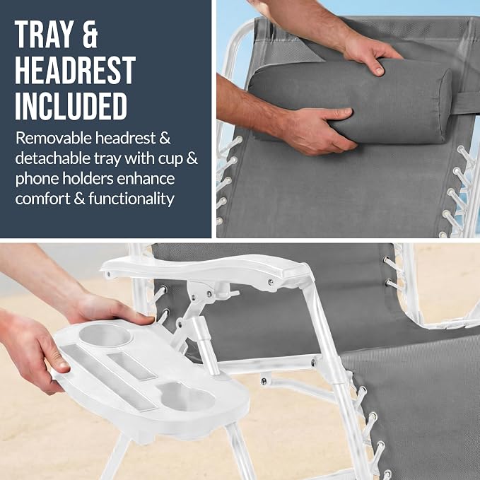 Best Choice Products Set of 2 Extra Wide Adjustable Steel Mesh Zero Gravity - Image 8