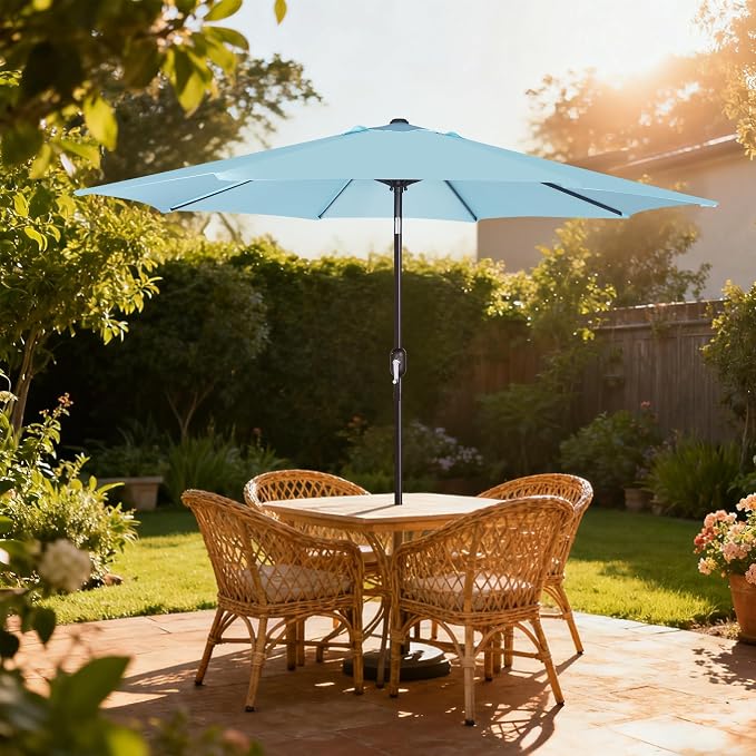 9' Outdoor Patio Umbrella, Outdoor Table Umbrella, Yard Umbrella, Market - Image 7