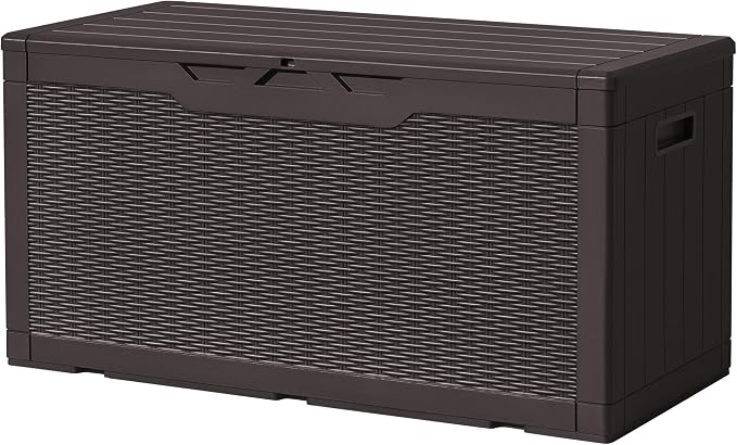 Devoko 97 Gallon Deck Box, Waterproof Resin Outdoor Storage Box by DEVOKO
