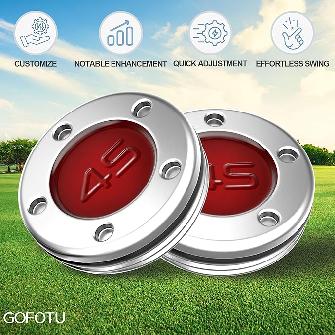 2pcs 5g/10g/15g/20g/25g/30g/35g/40g Choose weight Golf Custom Weights Compatible with Titleist Scotty Cameron Golf Club Putters Newport Red (2PCS 45g(Doesn't include Wrench))