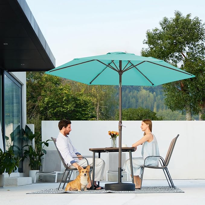 JEAREY 7.5 ft Outdoor Patio Umbrella, Table Umbrella, Peacock Blue | 6 Sturdy - Image 6