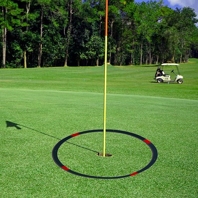 Golf Hole Target Rings - Chipping Aid Circles, Practice Alignment Tools | Foldable Putting Zone Markers, Lightweight Swing Training Equipment, Target Kit with Scenario for Backyard Lawn, Indoor Green