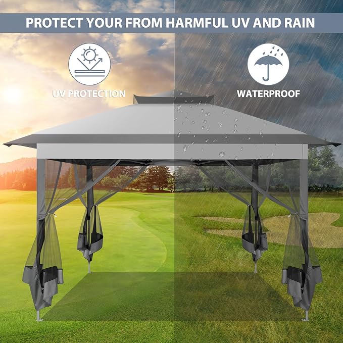 COBIZI Pop Up Gazebo 11x11 Canopy Tent, Outdoor Screened Gazebo Shelter - Image 3