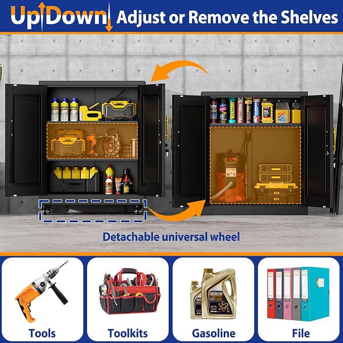 GAIOUS 35'' Tall Metal Storage Cabinet - Image 3