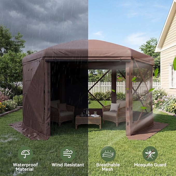 Aoxun 15x15ft Pop Up Canopy Tent, Screen Tent - Image 3