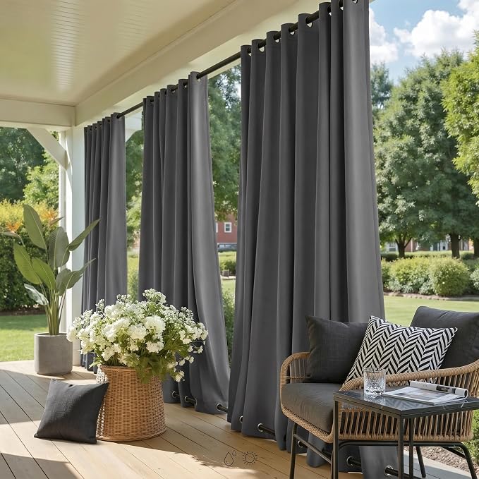 NICETOWN 2 Panels Outdoor Curtains Waterproof Extra Long 108 - Image 2