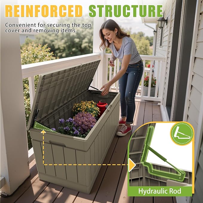 Greesum Outdoor Storage Box 82 Gallon Storage Bin - Image 2
