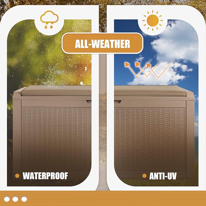 Devoko 100 Gallon Resin Waterproof Outdoor Storage Box - Image 4