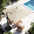 10x10FT Beige Cantilever Outdoor Patio Umbrella by ZLACUIU