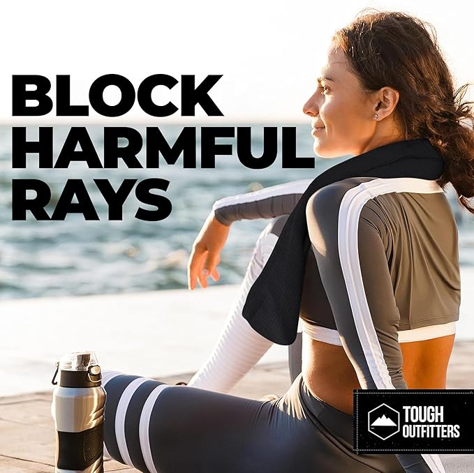 Tough Outdoors Cooling Towel - Cooling Towels for Neck & Face - Ice Wrap & Sweat Rag for Camping Gym Yoga & Sports - Workout Towel for Gym Sweat - Cool Towels for Extreme Heat