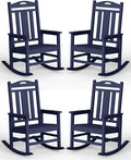Oversized Outdoor Rocking Chairs Set of 4, 380lbs Heavy-Duty Large Patio Rocker by CIOKEA