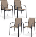 Outdoor Chairs Set of 4, Stackable Patio Dining Chairs by Offeroutdoorsolutions