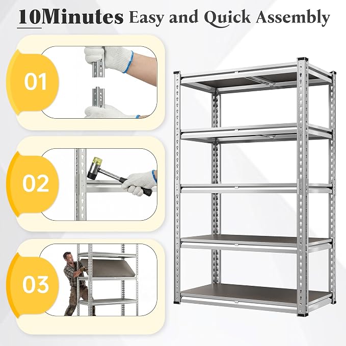 REIBII Galvanized Garage Shelving - Image 8