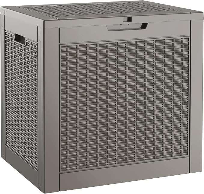 31 Gallon Outdoor Storage Box, Resin Deck Boxes Indoor and outdoor, Waterproof by KAMABOKO