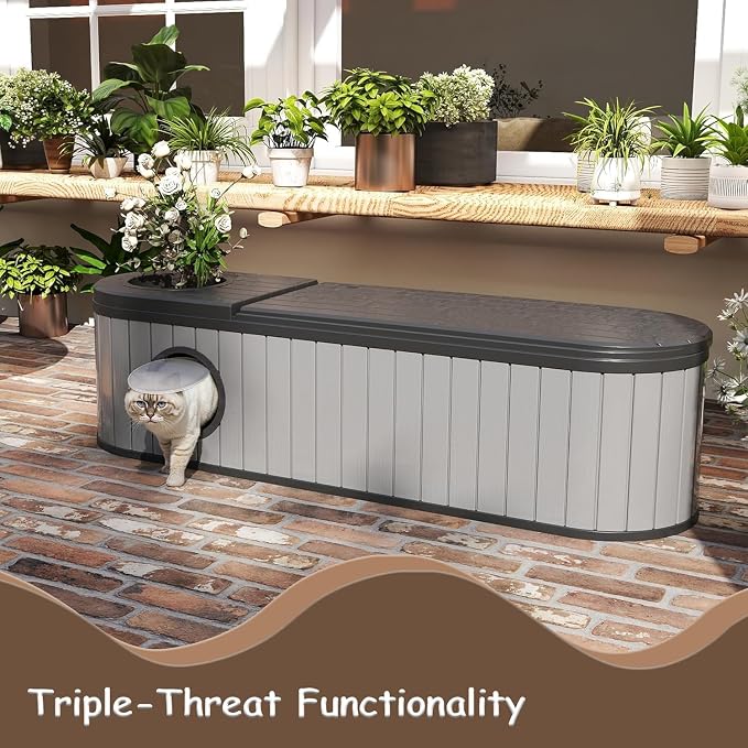 60 Gallon Storage Bench Deck Box Resin Patio Furniture - Image 5