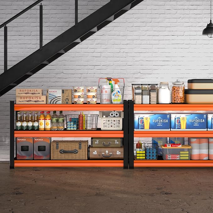 3-Tier Garage Shelving Heavy Duty, 1600lbs Load Capacity Utility Rack Shelves & - Image 2