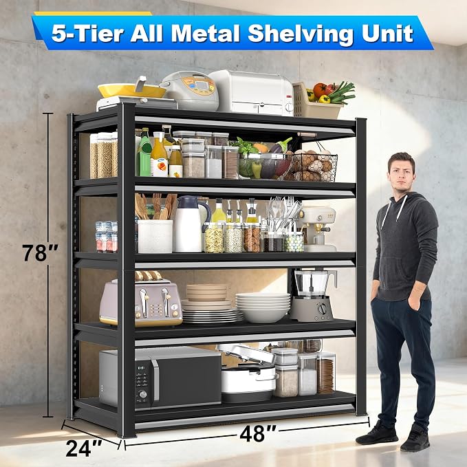 Garage Shelving Heavy Duty，Large Loads Adjustable Garage Storage Shelves - Image 3