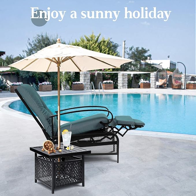 SUNCROWN Outdoor Recliner Chair Patio Adjustable Recliner Chair and Side Bistro - Image 2