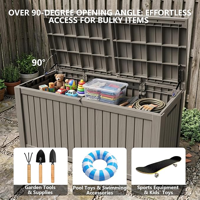 Outdoor Storage Box, 200 Gallon Waterproof Deck Box, Premium Hydraulic Cushion - Image 7