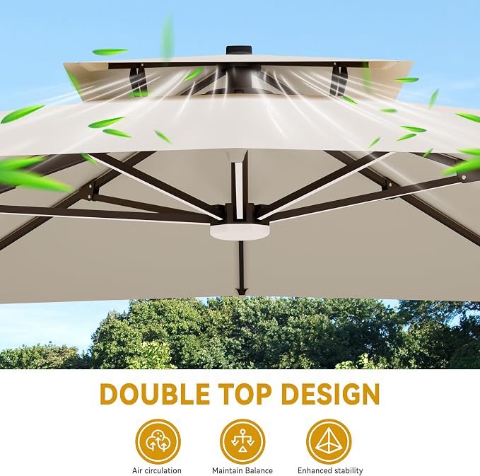 10x13 FT Outdoor Cantilever Patio Umbrella - Image 6