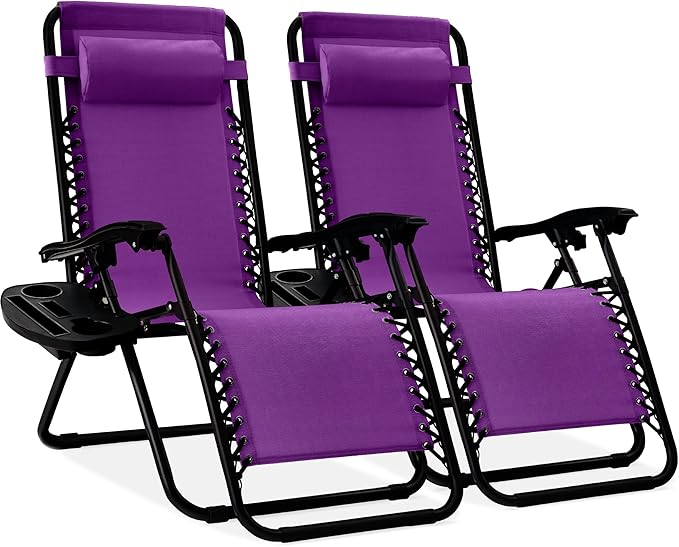 Best Choice Products Set of 2 Adjustable Steel Mesh Zero Gravity Lounge Chair by Unknown