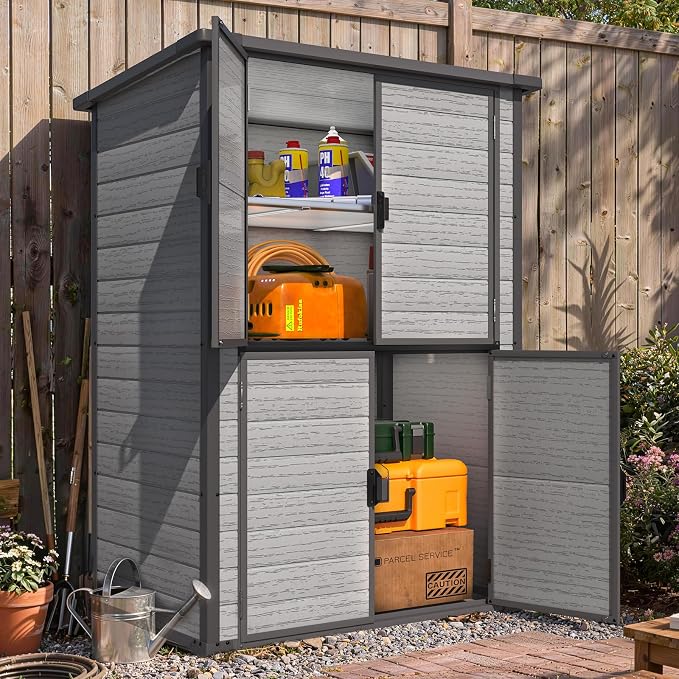 U-MAX 58 Cu.Ft Resin Outdoor Storage Cabinet, Tall Vertical by U-MAX
