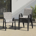 Patio Chairs Set of 6, Stackable Outdoor Dining Chairs by Soohowfurniture