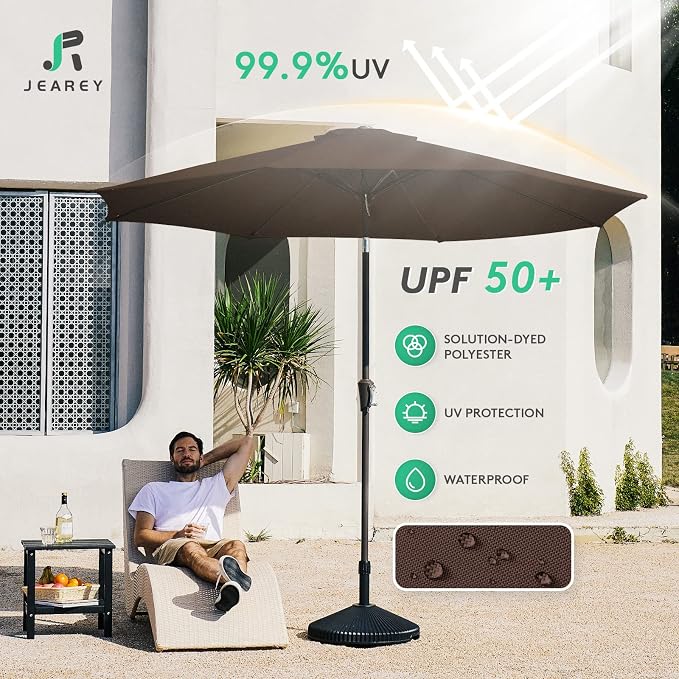 JEAREY 9FT Outdoor Patio Umbrella Outdoor Table Umbrella - Image 3