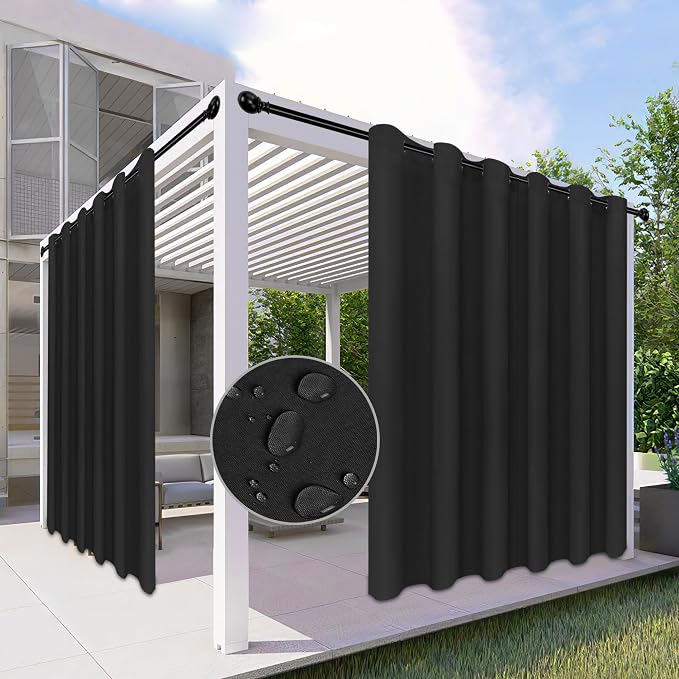 Easy-Going 100% Waterproof Outdoor Curtains 110x84 inch, Gazebo and Pergola 1 by Easy-Going