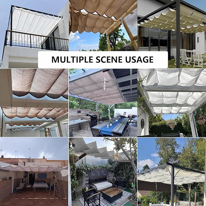 Retractable Sun Shade Sail 5' x 30' Waterproof Wave Pergola Shade Cover - Image 7