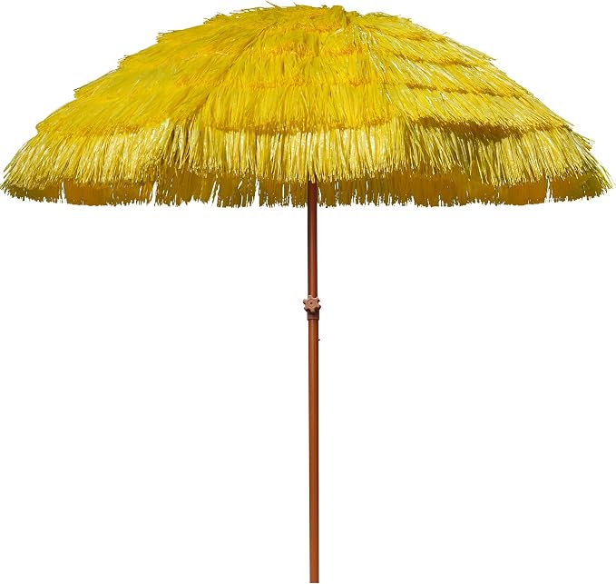 AMMSUN 7.5ft Hula Thatched Hawaiian Tiki Patio Beach Umbrella by AMMSUN