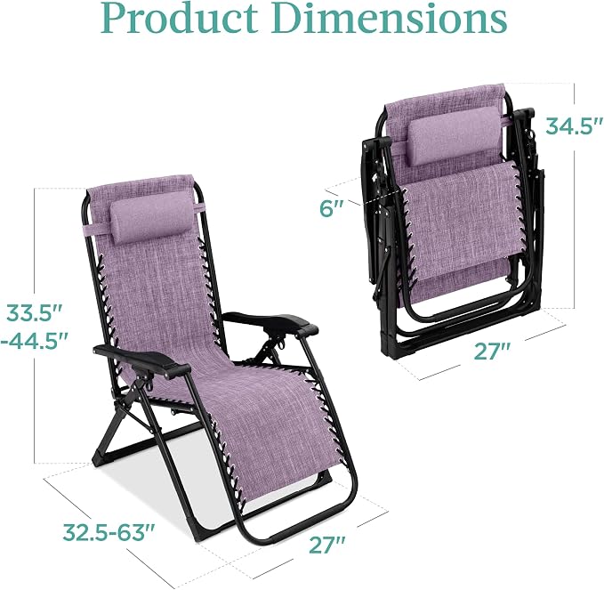Best Choice Products Oversized Zero Gravity Chair, Folding Outdoor Patio - Image 2