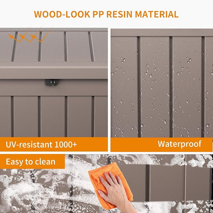 PatioZen 50 Gallon Resin Deck Box, Lockable Patio Outdoor Storage Box - Image 6