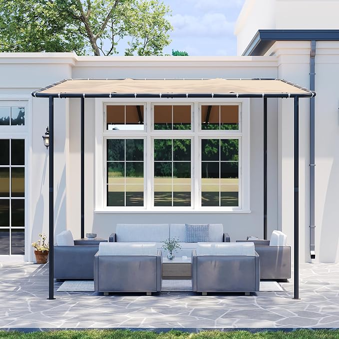 10x10 Lean to Pergola Outdoor Gazebo - Image 2