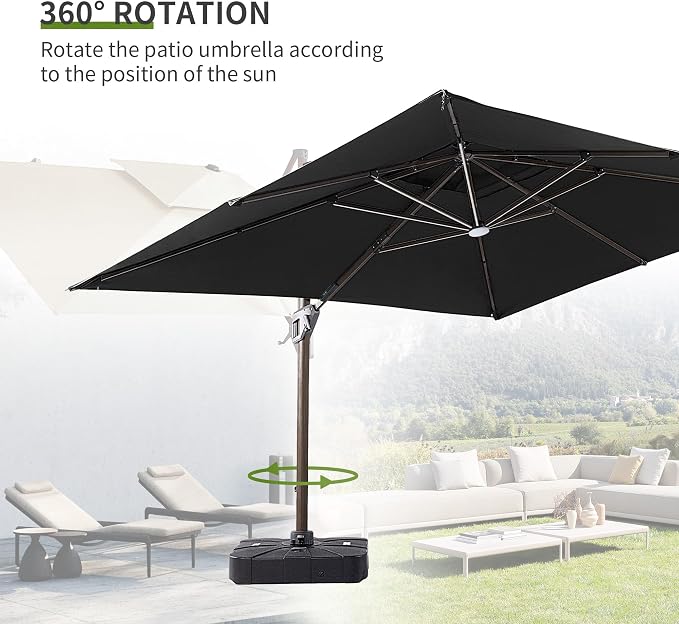 JZAC & QZYD 9x12 FT Cantilever Offset Patio Umbrella - Image 7