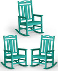 Oversized Outdoor Rocking Chairs Set of 3, 380lbs Heavy-Duty Large Patio Rocker by CIOKEA
