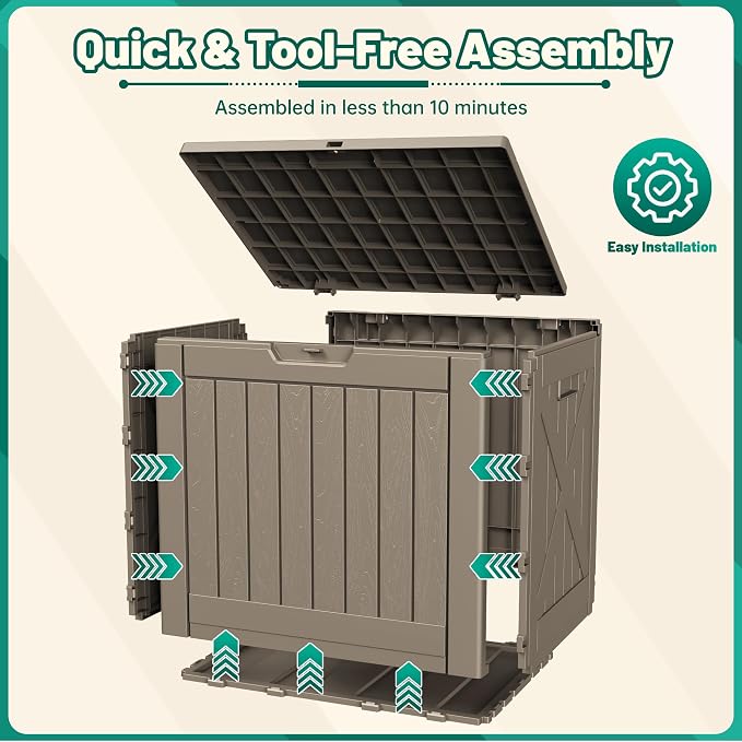 Devoko 40 Gallon Deck Box Lockable Outdoor Storage Box Waterproof - Image 5