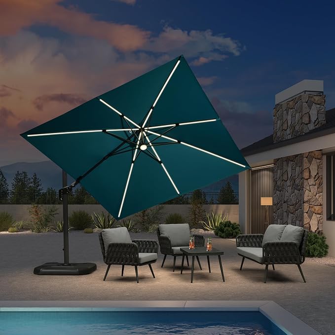 PURPLE LEAF Patio Umbrella Left-right Tilt 10FT by PURPLELEAF