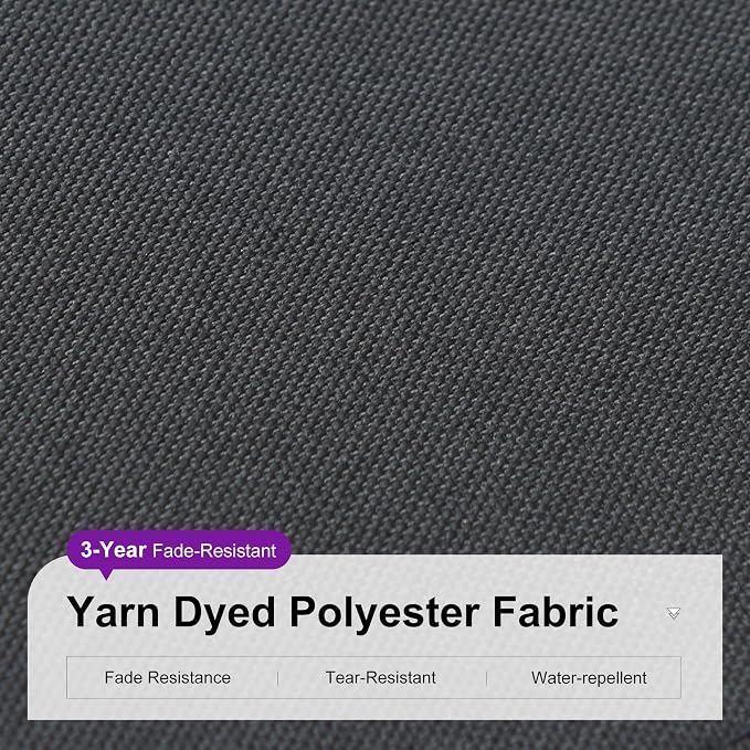 PURPLE LEAF Patio Outdoor Umbrella 9' x 9' Square All-Weather Black | Large - Image 7