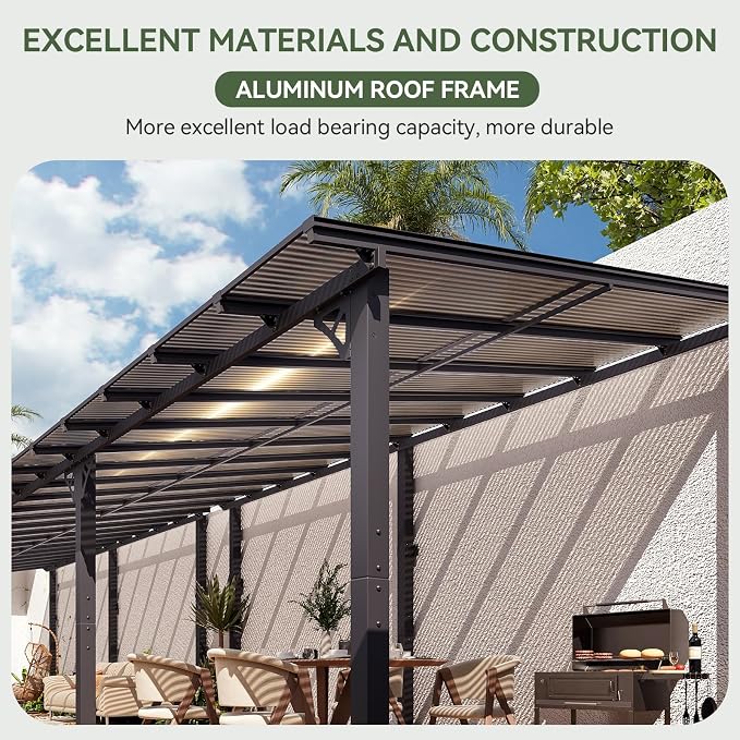 Aoxun 30’x10’ Gazebo with Aluminum Frame & Polycarbonate Panel, Outdoor Patio - Image 5