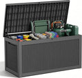320 Gallon Outdoor Deck Box, Lockable Waterproof Outdoor Storage Boxes by MAIUSCOLI