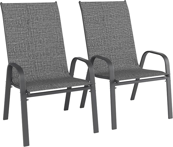 Patio Chairs Set of 2, Outdoor Dining Chairs Stackable by furniture