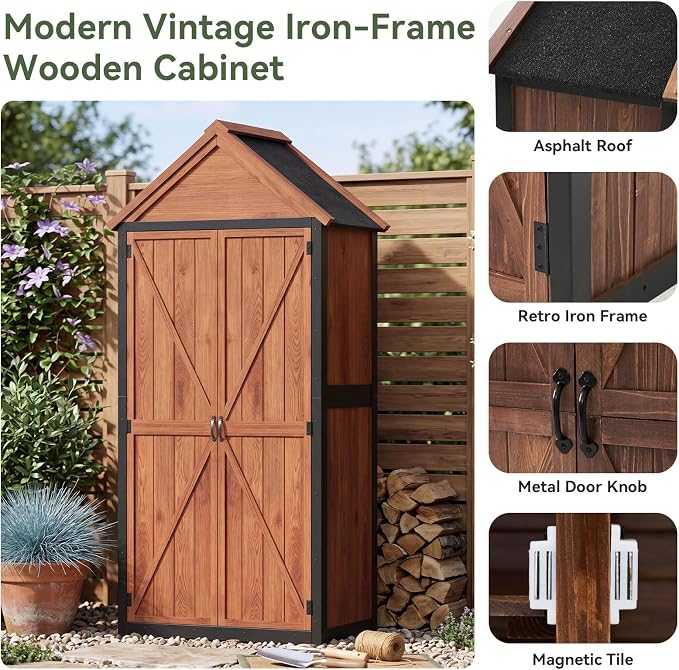 Aoxun Solid Wood Outdoor Cabinet 2.3'x1.3' - Image 6