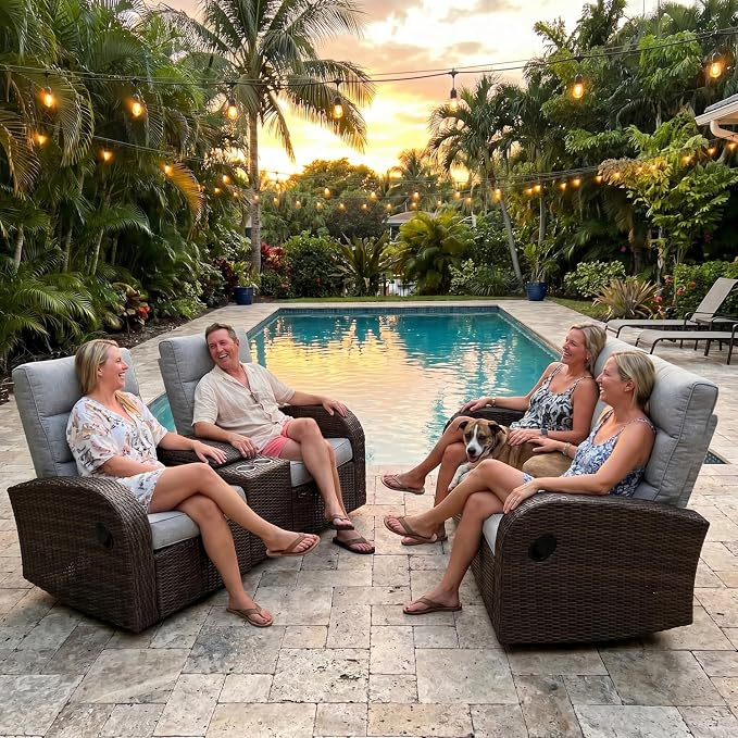 Oversized Wicker Outdoor Recliner Lovseat - Image 3