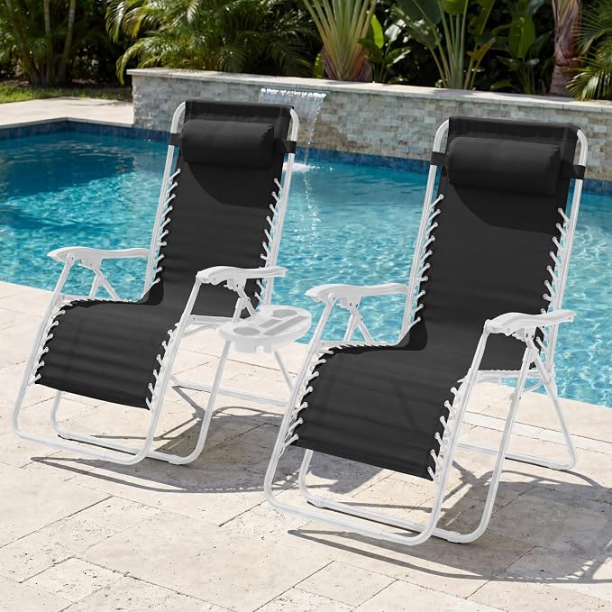 Best Choice Products Set of 2 Extra Wide Adjustable Steel Mesh Zero Gravity - Image 2